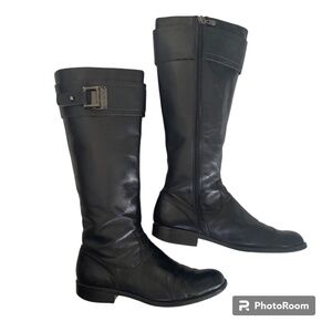 Women's Tahari Bradley Leather Gunmetal Black Boots